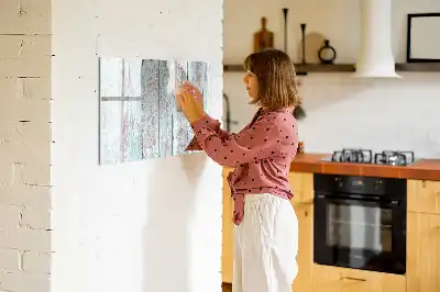 Magnetic glass dry erase board pastel wood finish