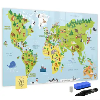 Magnetic world map board cultural design