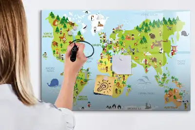 Magnetic world map board cultural design