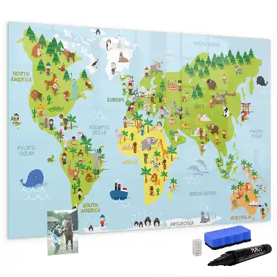 Magnetic world map board cultural design