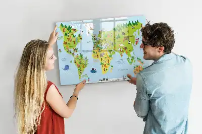 Magnetic world map board cultural design