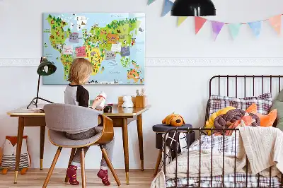 Magnetic world map board cultural design