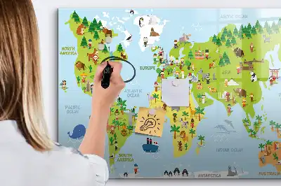 Magnetic world map board cultural design