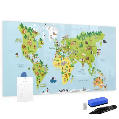 Magnetic world map board cultural design