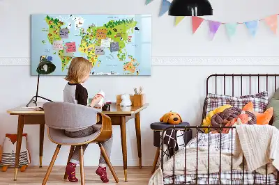 Magnetic world map board cultural design
