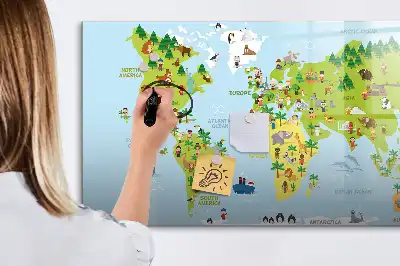 Magnetic world map board cultural design