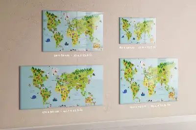 Magnetic world map board cultural design