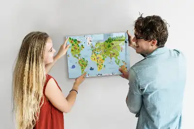Magnetic world map board cultural design
