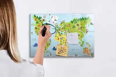 Magnetic world map board cultural design