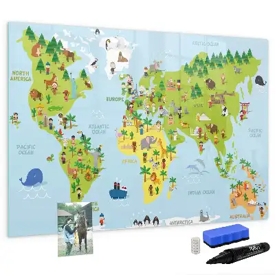 Magnetic world map board cultural design