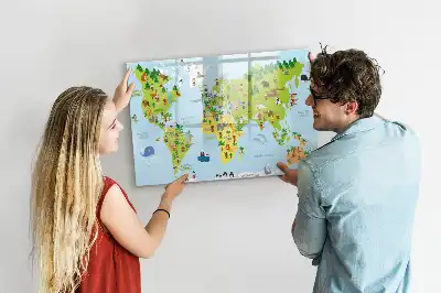 Magnetic world map board cultural design