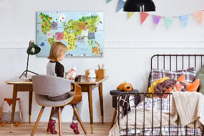 Magnetic world map board cultural design