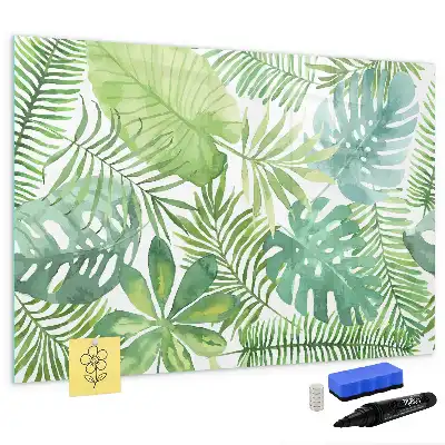Magnetic marker board exotic leaves design
