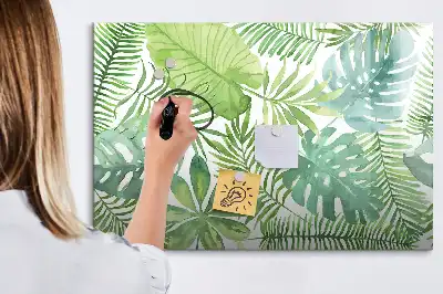 Magnetic marker board exotic leaves design