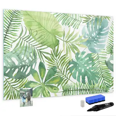 Magnetic marker board exotic leaves design