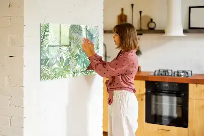 Magnetic marker board exotic leaves design