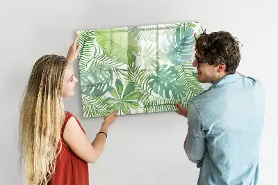Magnetic marker board exotic leaves design