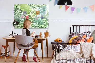 Magnetic marker board exotic leaves design