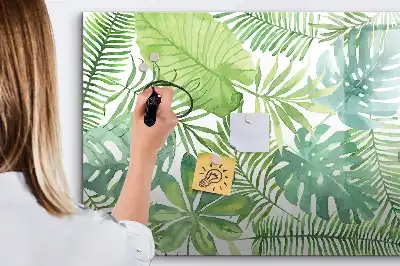 Magnetic marker board exotic leaves design