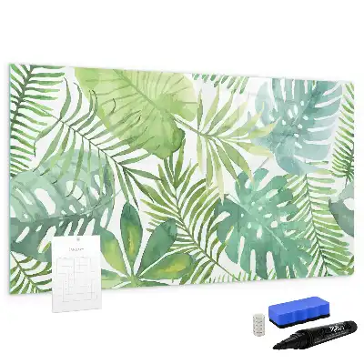 Magnetic marker board exotic leaves design