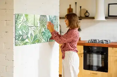 Magnetic marker board exotic leaves design