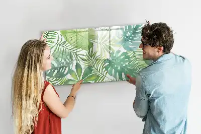 Magnetic marker board exotic leaves design