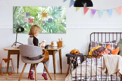 Magnetic marker board exotic leaves design