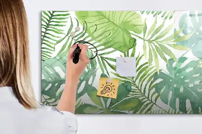 Magnetic marker board exotic leaves design