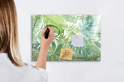 Magnetic marker board exotic leaves design