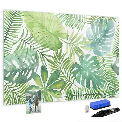 Magnetic marker board exotic leaves design