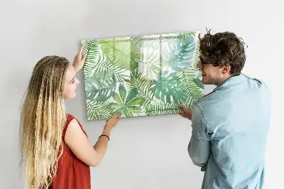 Magnetic marker board exotic leaves design