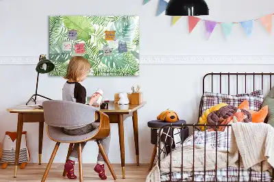 Magnetic marker board exotic leaves design