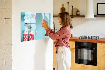 Magnetic glass dry erase board first day of summer design
