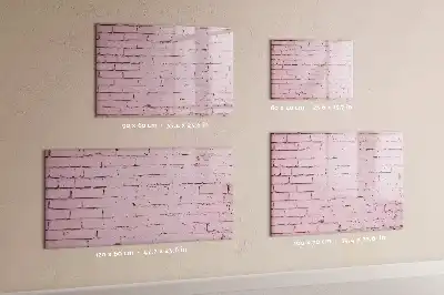 Magnetic glass dry erase board brick wall pattern