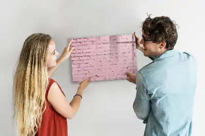 Magnetic glass dry erase board brick wall pattern