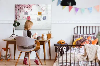 Magnetic marker board with a spring flowers design