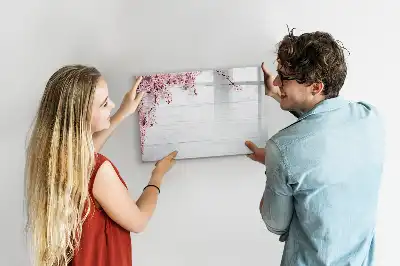 Magnetic marker board with a spring flowers design