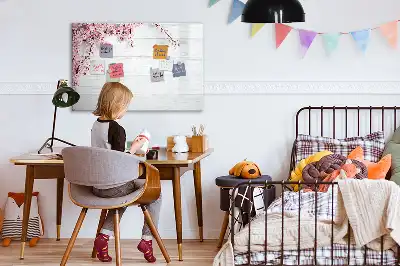 Magnetic marker board with a spring flowers design
