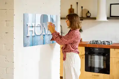 Magnetic glass dry erase board Home Text design