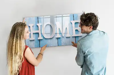 Magnetic glass dry erase board Home Text design