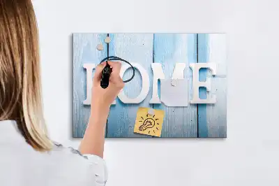Magnetic glass dry erase board Home Text design