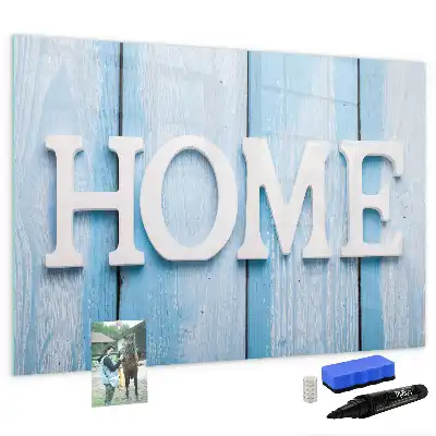 Magnetic glass dry erase board Home Text design