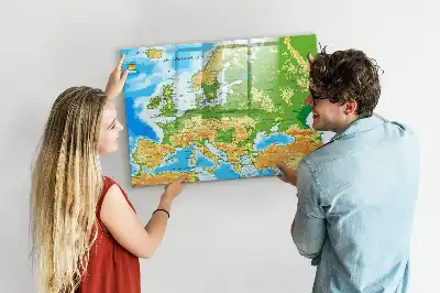 Magnetic marker board geographic world map