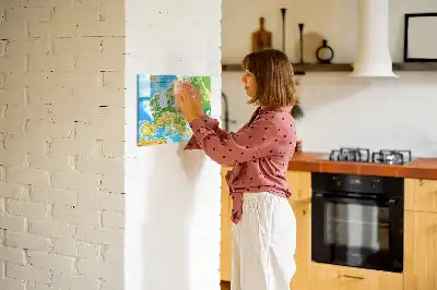 Magnetic marker board geographic world map