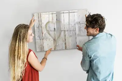 Magnetic glass dry erase board with Love text design
