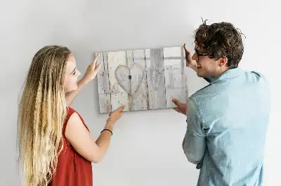 Magnetic glass dry erase board with Love text design