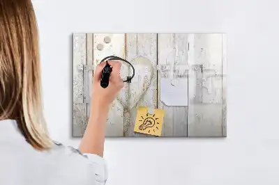 Magnetic glass dry erase board with Love text design