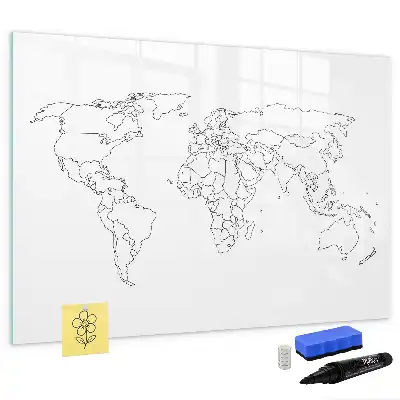 Magnetic marker board world map design
