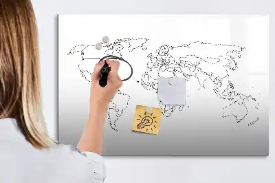 Magnetic marker board world map design
