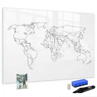 Magnetic marker board world map design